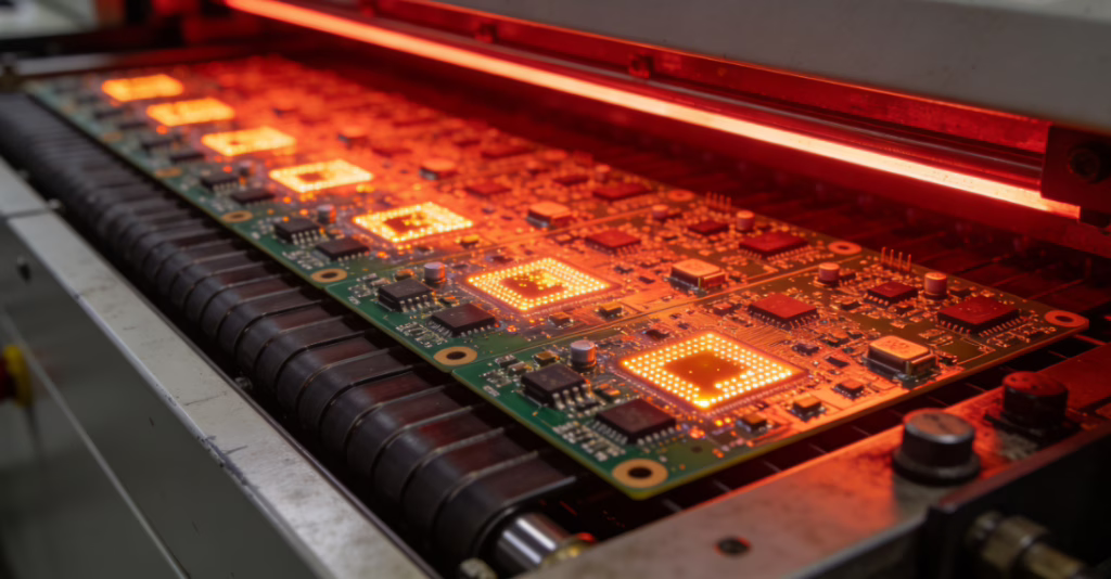 Reflow soldering in the PCB assembly process